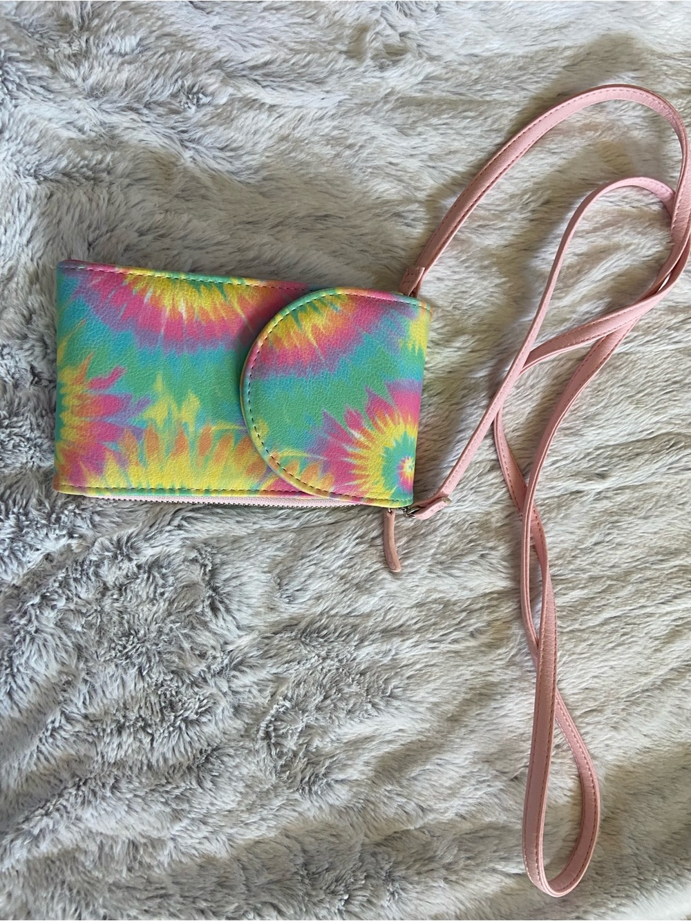 Tie-Dye Multicolor Crossbody Wristlet Clutch
